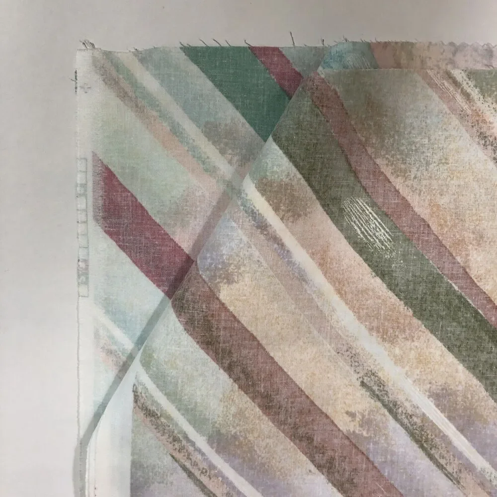 Vintage TexUnion Fabric Samples, Striped Key West Pattern Cotton with Teflon 26
